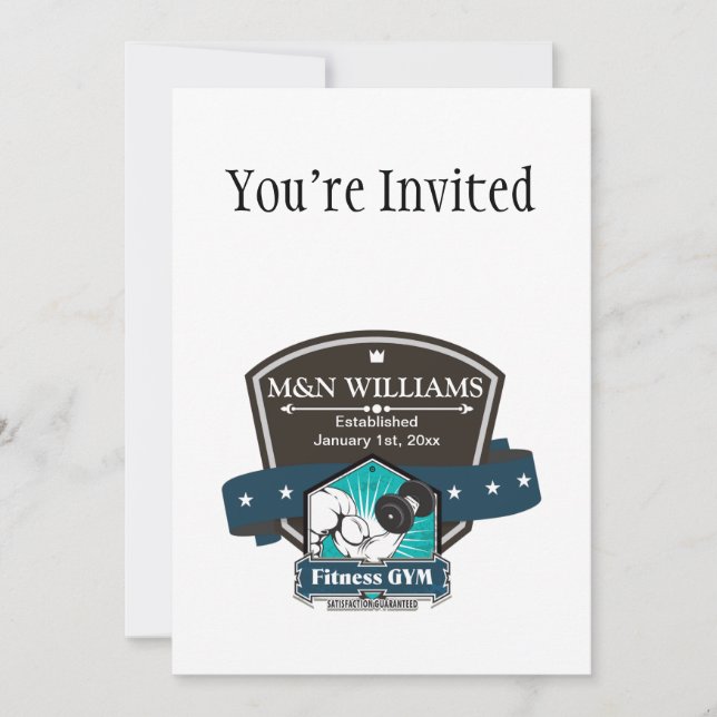 Convites Personalize seu logotipo conhecido do Gym da (Frente)
