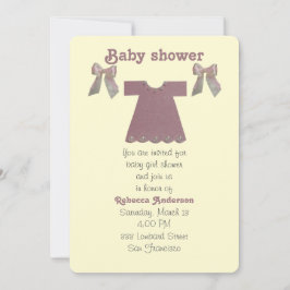 Convites Personalize, vestido de bebê rosa