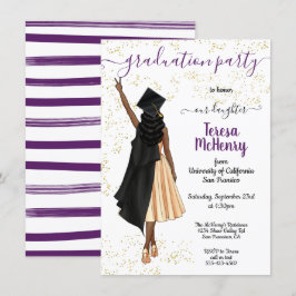Convites Personalized African American Girl Graduation Invi