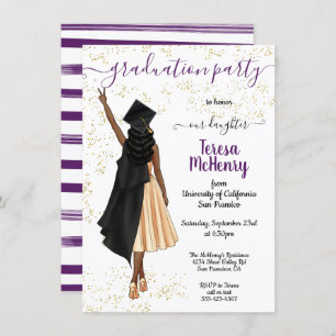 Convites Personalized African American Girl Graduation Invi