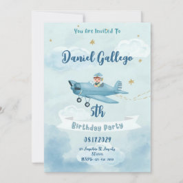 Convites Personalized Airplane Boy Birthday Invitation