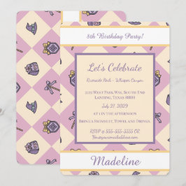 Convites Personalized Birthday Academy Wizard School Pink