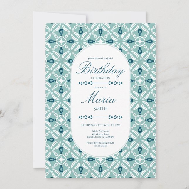 Convites Personalized Birthday Invitation in Petaline (Frente)