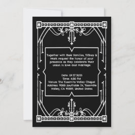 Convites Personalized Black Wedding Invitation Card