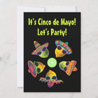 Convites Personalized Cinco de Mayo Funny Lemon Lime