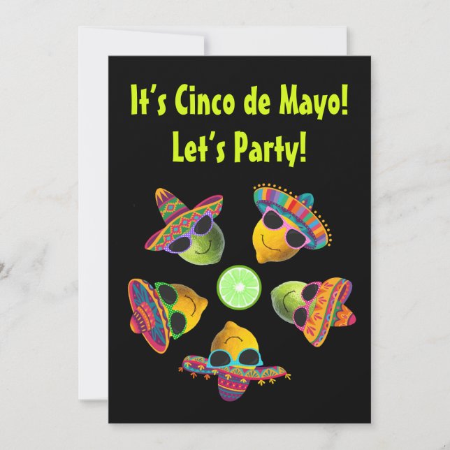 Convites Personalized Cinco de Mayo Funny Lemon Lime (Frente)