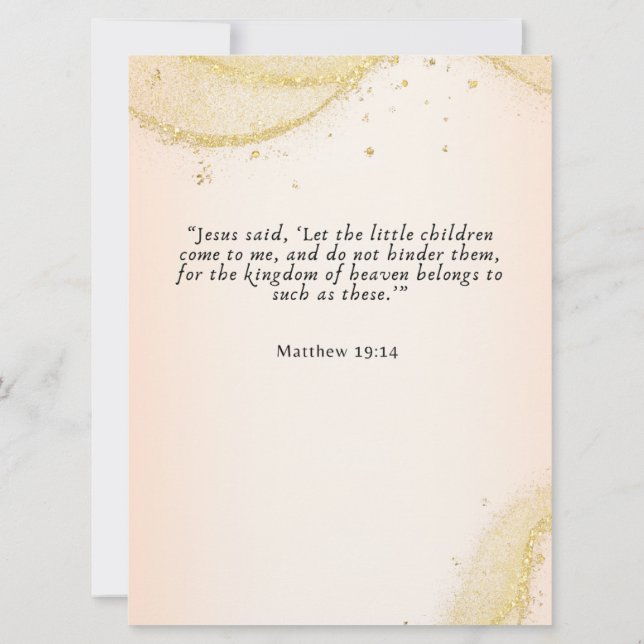 Convites Personalized Cute Baby Girl Baptism (Verso)
