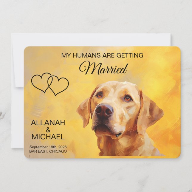 Convites Personalized Dog Wedding Save The Date Invitation (Frente)