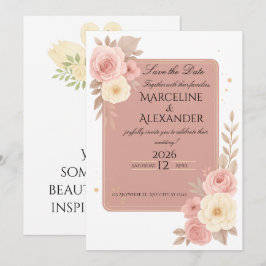 Convites Personalized Dusty Rose Invitation