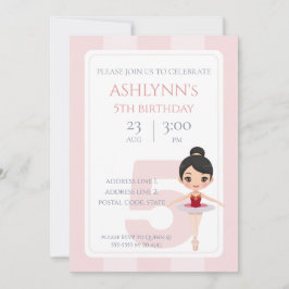 Convites Personalized Elegant Pink Ballerina Birthday