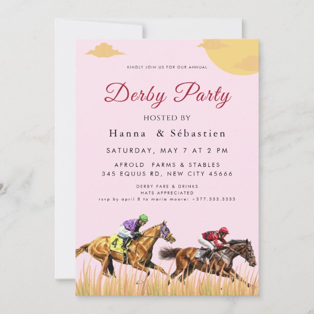 Convites Personalized Equestrian Horse Racing Invite (Frente)