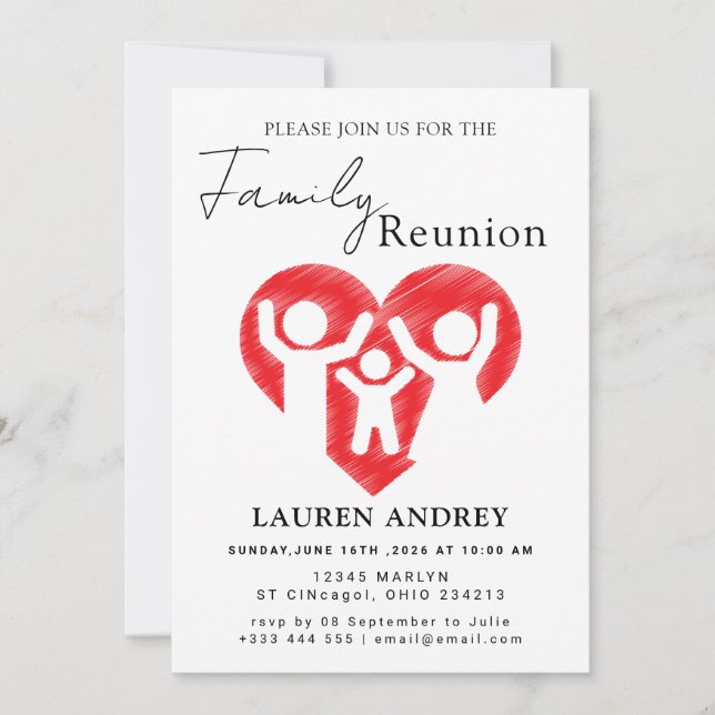 Convites Personalized Family Reunion Party Invitation (Frente)