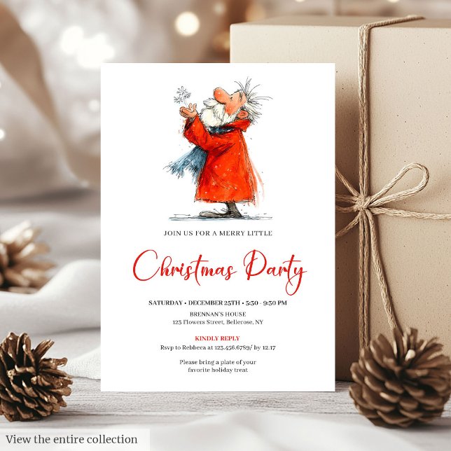 Convites Personalized Funny Santa Festive Holiday Invite (Personalized Funny Santa Festive Holiday Invite)