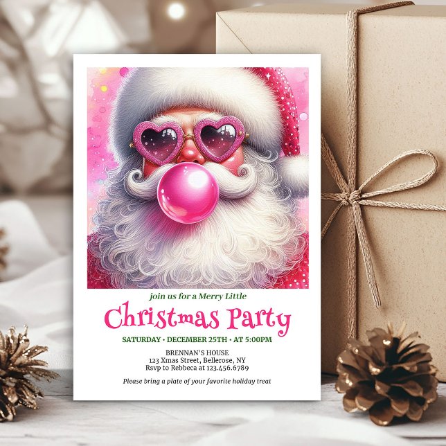 Convites Personalized Funny Santa Heart Glasses Christmas   (Personalized Funny Santa Heart Glasses Christmas Invite

)