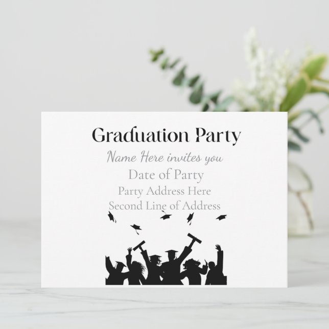 Convites Personalized Graduation Custom Name and Class Year (Em pé/Frente)