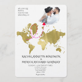 Convites Personalized Map of Love Journey Wedding