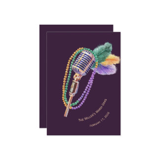 Convites Personalized Mardi Gras Jazz Party Invitation