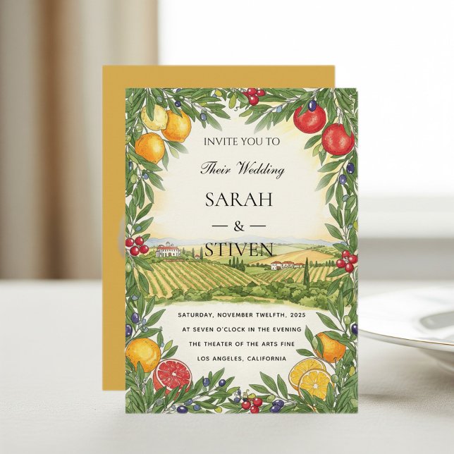 Convites Personalized Mediterranean Wedding Invitation (Criador carregado)