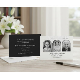 Convites Personalized Memorial Invitation with 3 Photos