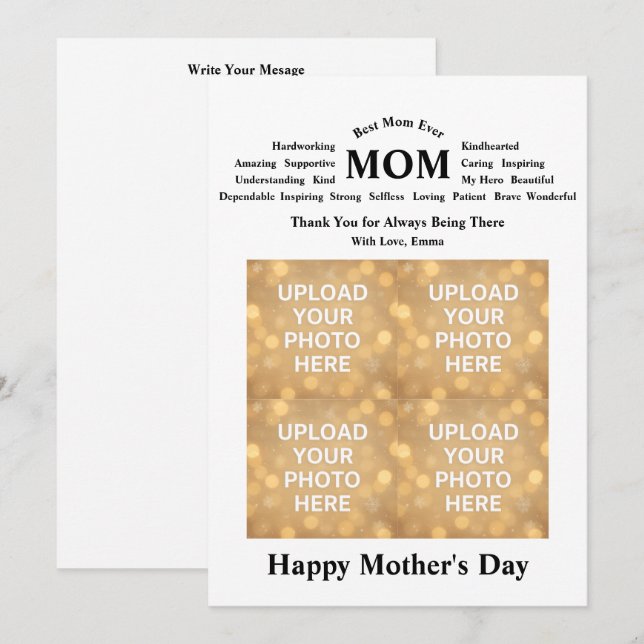 Convites Personalized Mother’s Day Card (Frente/Verso)
