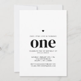 Convites Personalized One Heart First Birthday