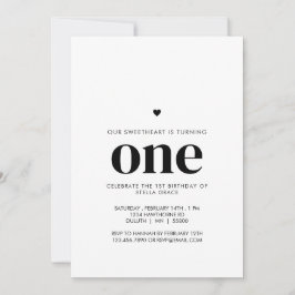 Convites Personalized One Sweetheart First Birthday