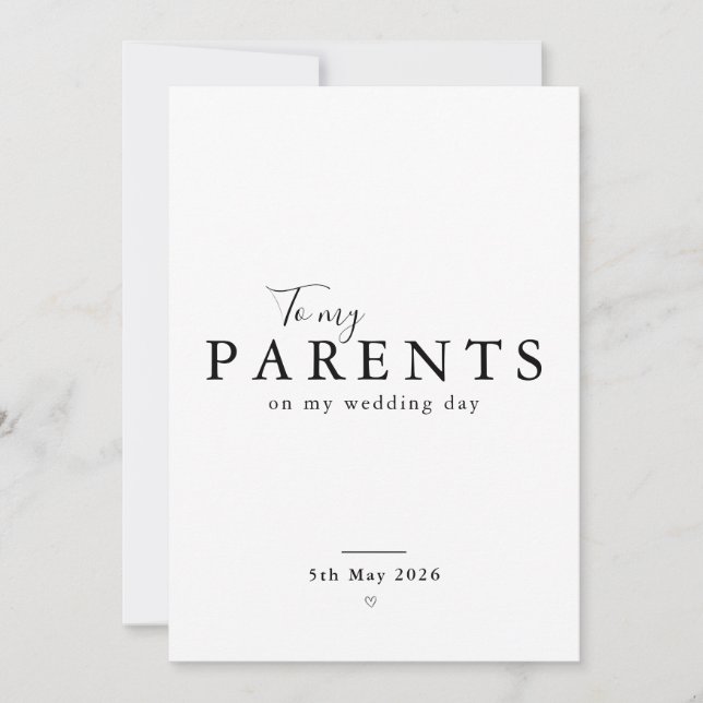 Convites Personalized Parents Wedding Day Thank You Card (Frente)