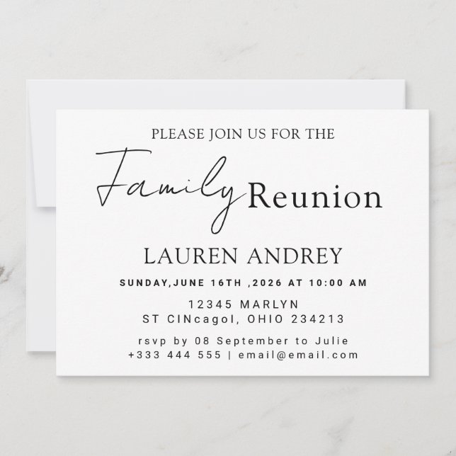 Convites Personalized photo Family Reunion Party Invitation (Frente)