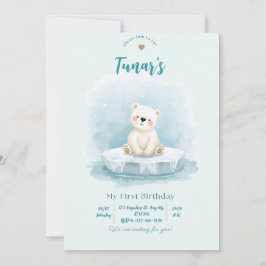 Convites Personalized Polar Bear Birthday Invitation
