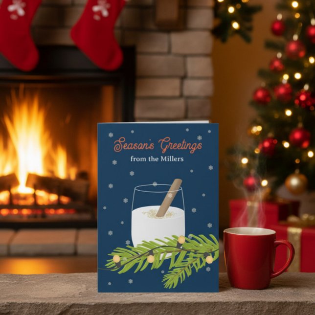 Convites Personalized Season’s Greetings Card with Eggnog (Criador carregado)