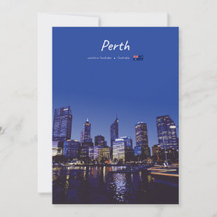 Convites Perth, Austrália - Silhueta da Cidade à Noite