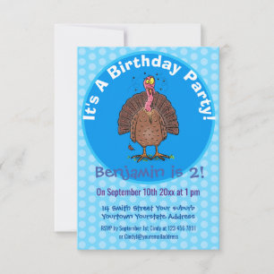 Convites Peru-de-fazenda engraçado e castanho com cartograf