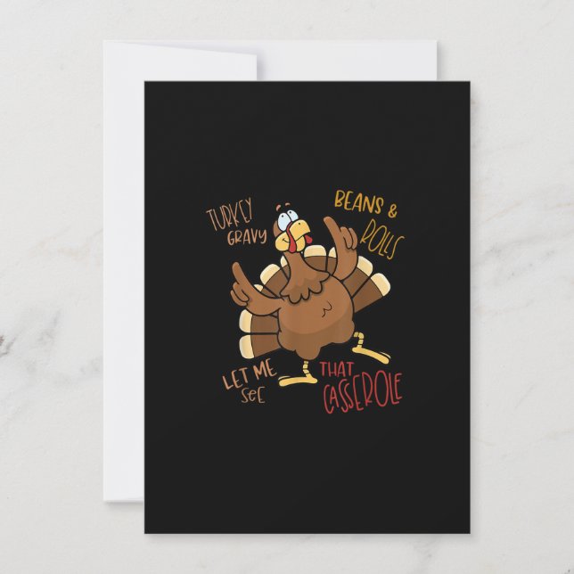 Convites Peru Gravy Feijão e Pães Casserole Peru Do que (Frente)