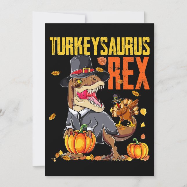 Convites Peruquexus Rex Dab Peru TRex Dinossauro Dia de Açã (Frente)