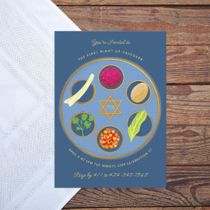 Convites Pesach Seder Plate Happy Passover Janto