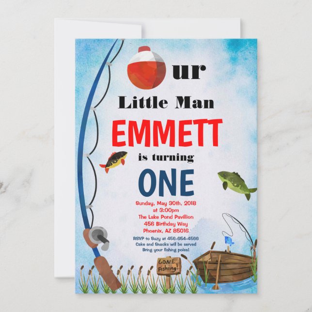 Convites Pesca ao ar livre Verão de qualquer idade (Frente)