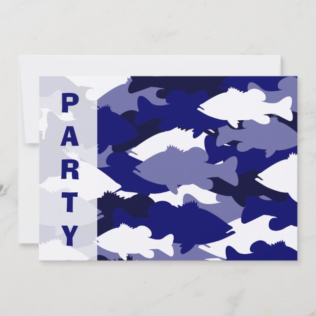 Convites Pesca de Baixo Azul Camo (Frente)