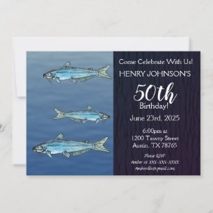 Convites Pesca De Capuchos Azuis No Aniversário