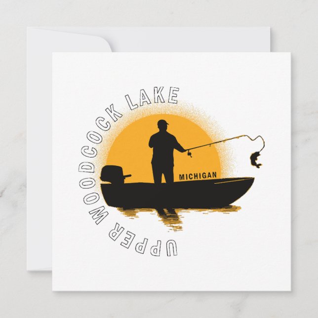 Convites Pesca no Lago Michigan (Frente)