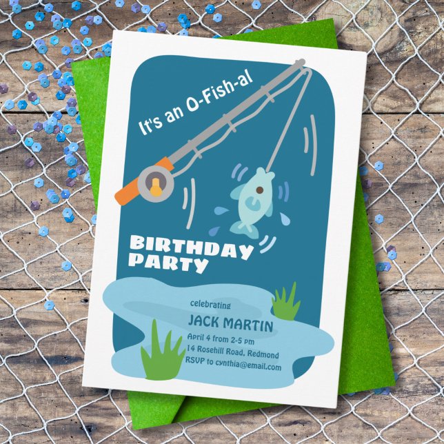 Convites Pesca O-Fish-al Presença de Aniversário (Criador carregado)