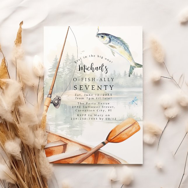 Convites Pesca O-Peixe-Ally, Festa de aniversário-70 (Criador carregado)