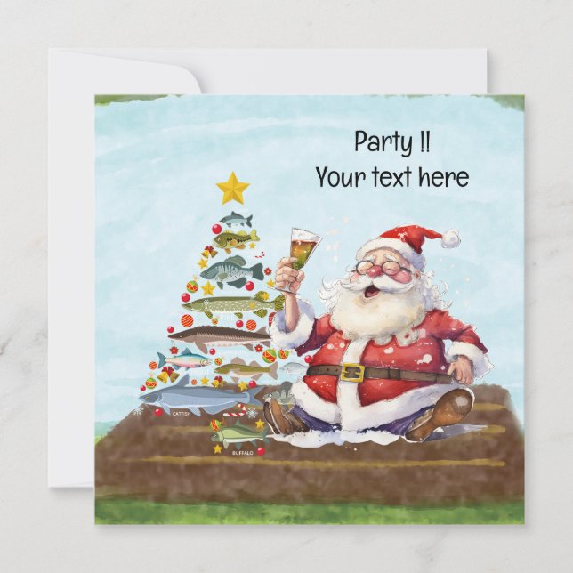 Convites Pescar Natal com Papai Noel (Frente)