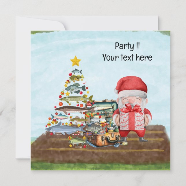 Convites Pescar Natal com Papai Noel (Frente)