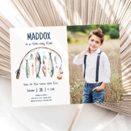 Convites Pescar O-Peixe-Ally O Grande Aniversário De Um Men