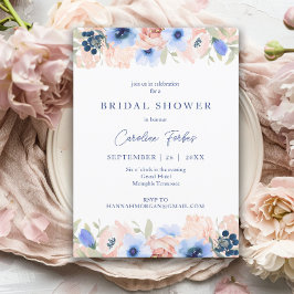 Convites Pêssego, Azul, Escamudo, Flores, Chá de panela