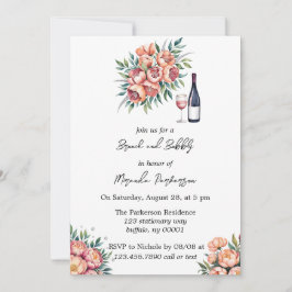 Convites Pêssego Buquê com Ouros Brunch e Bubble