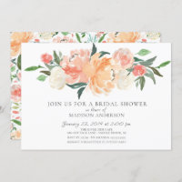 Pêssego de Aquarela e Chá de panela Floral de Crem