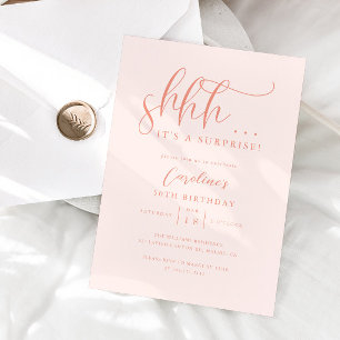 Convites Pêssego de Festa de aniversário Surpresa Simples