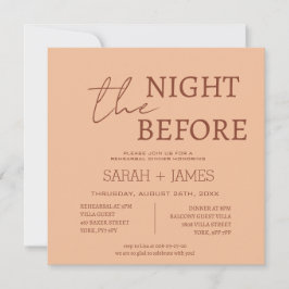 Convites Pêssego Moderno - Pé-Beige Janta Praça de Casament