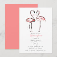 Pêssego Rosa Flamingos Chuveiro de Noiva de Flamin